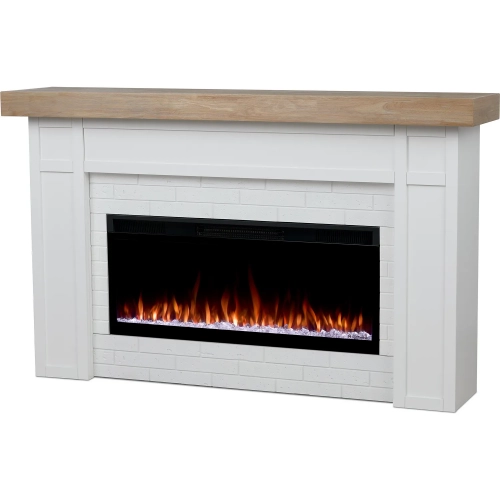 Cravenhall 64" Smart Landscape Electric Fireplace in White & Wood