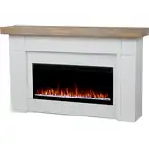 Cravenhall 64" Smart Landscape Electric Fireplace in White & Wood