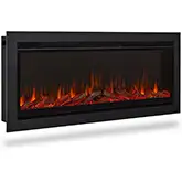 Real Flame 49" Wall Mounted Recessed Electric Fireplace Insert in Black