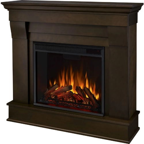 Chateau Electric Fireplace in Dark Walnut Finish Wood