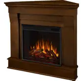Chateau Corner Electric Fireplace in Espresso Finish Wood