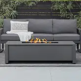 Keenan Outdoor 52" Rectangle Propane Fire Table in Gray