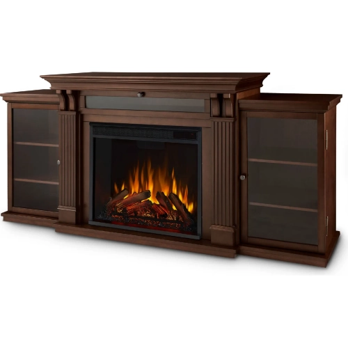 Calie 67" TV Stand w/ Electric Fireplace in Dark Espresso Finish Wood