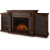 Calie 67" TV Stand w/ Electric Fireplace in Dark Espresso Finish Wood