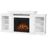 Calie 67" TV Stand w/ Electric Fireplace in White Finish Wood