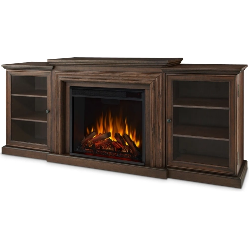 Frederick Media Center Electric Fireplace in Chestnut Oak Finish Wood