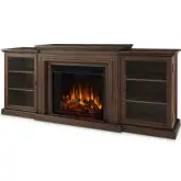 Frederick Media Center Electric Fireplace in Chestnut Oak Finish Wood