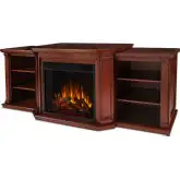 Valmont 74" TV Stand w/ Electric Fireplace in Dark Mahogany