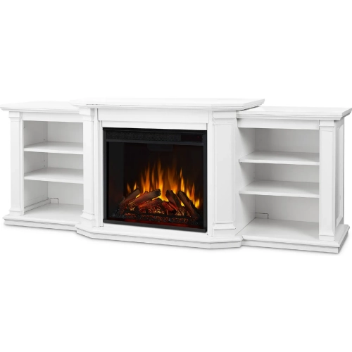 Valmont 74" TV Stand w/ Electric Fireplace in White