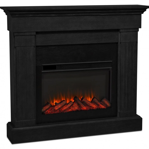 Crawford Slim Line Electric Fireplace in Black Finish Wood