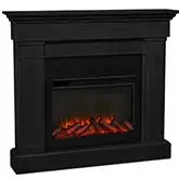 Crawford Slim Line Electric Fireplace in Black Finish Wood