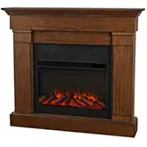 Crawford Slim Line Electric Fireplace in Chestnut Oak Finish Wood