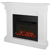 Crawford Slim Line Electric Fireplace in White Finish Wood