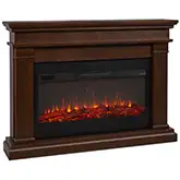 Beau Landscape Electric Fireplace in Dark Walnut Finish Wood