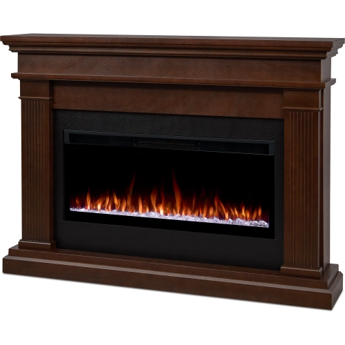Beau 59" Smart Landscape Electric Fireplace in Dark Walnut Wood