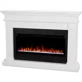 Beau 59" Smart Landscape Electric Fireplace in White Wood