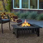 Lafayette Fire Pit in Black w/ Gray Slate Tile Top