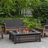 Hamilton Wood Burning Fire Pit in Natural Slate Tile & Black Steel