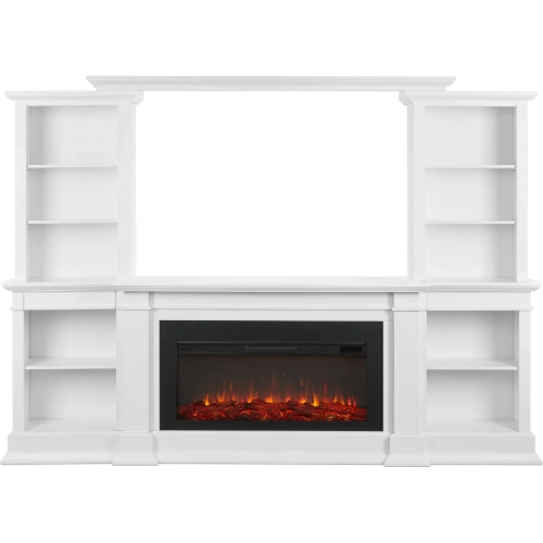 Monte Vista Landscape Electric Fireplace Entertainment Center in White