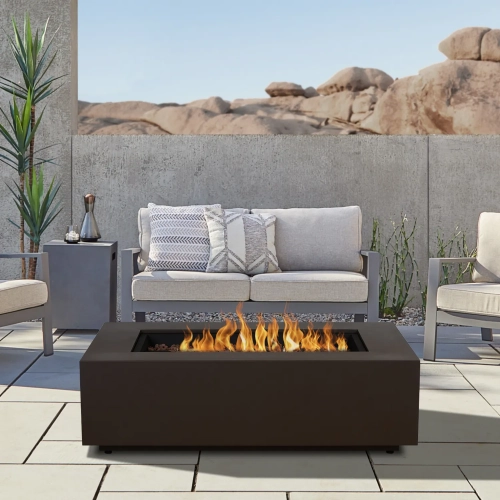 Aegean 50" Propane or Natural Gas Fire Pit Table in Light Stand Steel