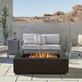 Aegean 50" Propane or Natural Gas Fire Pit Table in Light Stand Steel