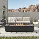 Aegean 70" Propane or Natural Gas Fire Pit Table in Black Steel