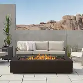 Aegean 70" Propane or Natural Gas Fire Pit Table in Dark Bronze Steel