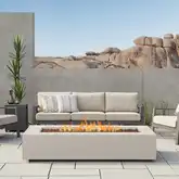 Aegean 70" Propane or Natural Gas Fire Pit Table in Light Sand Steel