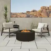 Aegean 36" Round Propane or Natural Gas Fire Pit Table in Dark Bronze Steel
