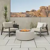 Aegean 36" Round Propane or Natural Gas Fire Pit Table in Light Sand Steel