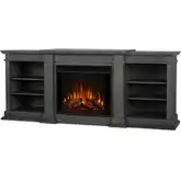 Fresno 72" TV Stand with Electric Fireplace in Antique Gray Wood