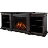Fresno 72" TV Stand w/ Electric Fireplace in Dark Walnut Finish Wood