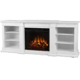 Fresno 72" TV Stand w/ Electric Fireplace in White Finish Wood