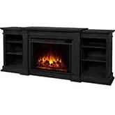 Eliot Grand 81" TV Stand w/ Electric Fireplace in Black Finish Wood