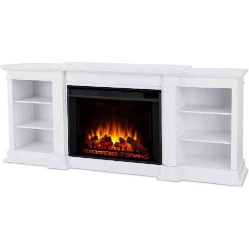 Eliot Grand 81" TV Stand w/ Electric Fireplace in White Finish Wood