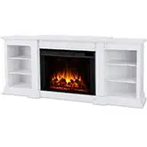 Eliot Grand 81" TV Stand w/ Electric Fireplace in White Finish Wood