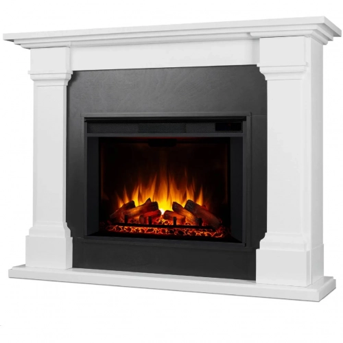 Callaway Grand Indoor Electric Fireplace in White Finish Wood