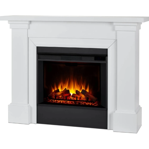 Manus Grand Electric Fireplace in White