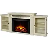 Tracey Grand 83" TV Stand w/ Electric Fireplace in Distressed White