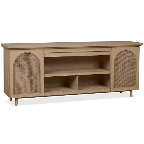 Dahlia 75" TV Stand in White Oak Finish & Cane