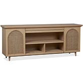 Dahlia 75" TV Stand in White Oak Finish & Cane