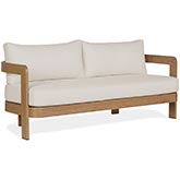 Arlo 73" Outdoor Sofa in Weathered Lakewood Metal & Off White Fabric