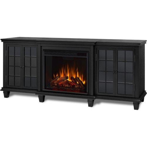 Marlowe 70" TV Stand with Electric Fireplace in Black