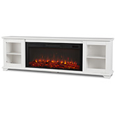 Benjamin Landscape Media Electric Fireplace in White Wood