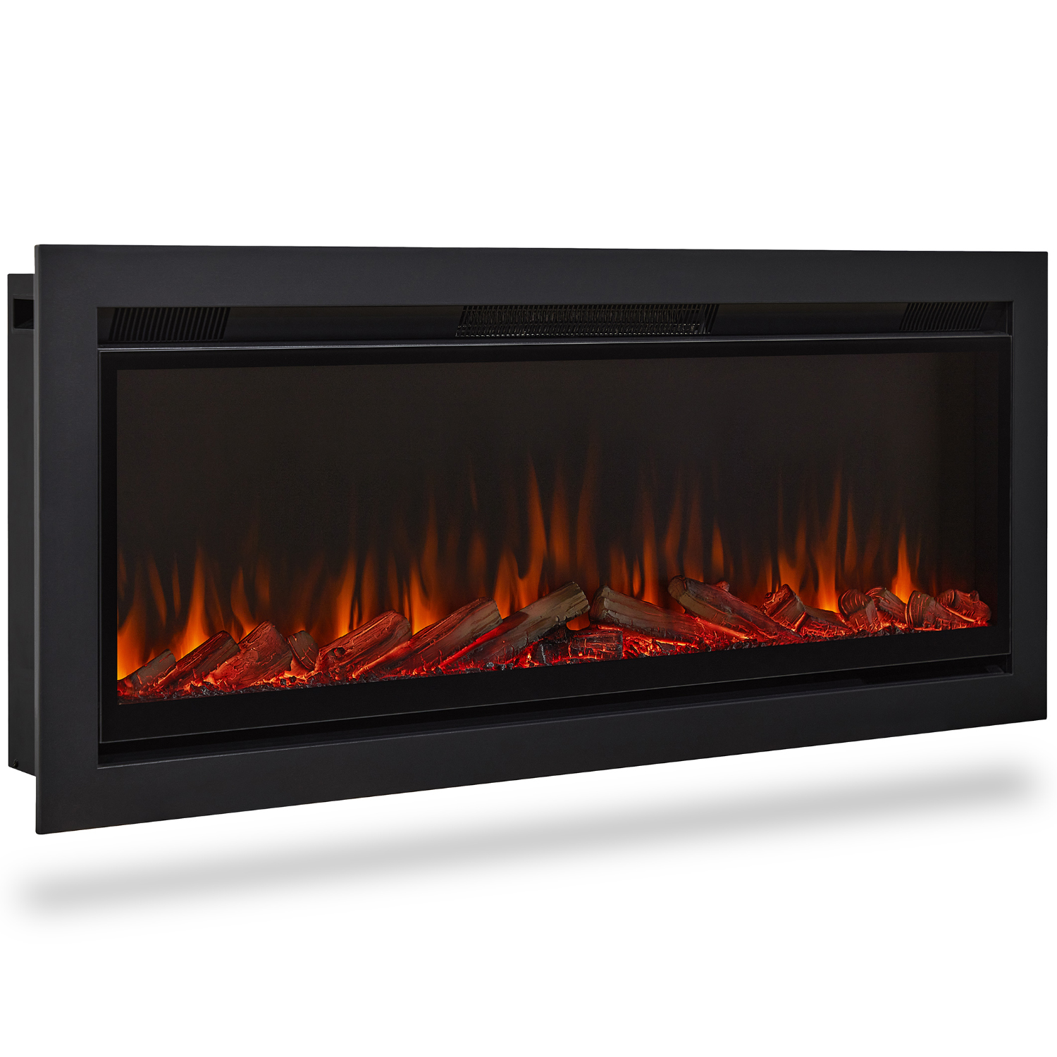 Real Flame 5555 Real Flame 49 Wall Mounted Recessed Electric Fireplace  Insert in Black