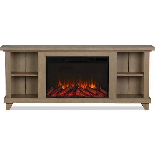 Penrose 58" Slim Media Electric Fireplace in Driftwood