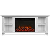 Penrose 58" Slim Media Electric Fireplace in White