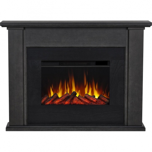 Tejon Slim Electric Fireplace in Gray Wood