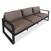 Baltic Outdoor Sofa in Black Aluminum w/ Desert Brown Cushions