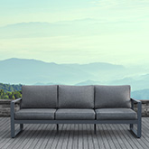 Baltic Outdoor Sofa in Grey Aluminum w/ Grey Cushions
